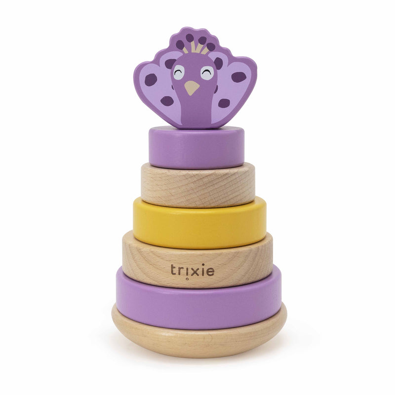 Wooden stacking toy - Mrs. Peacock - FSC 100%