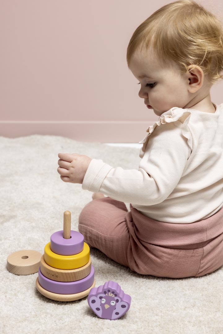 Trixie Wooden stacking toy - Mrs. Peacock
