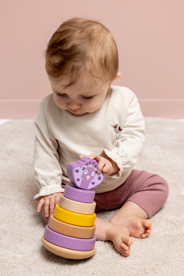 Trixie Wooden stacking toy - Mrs. Peacock