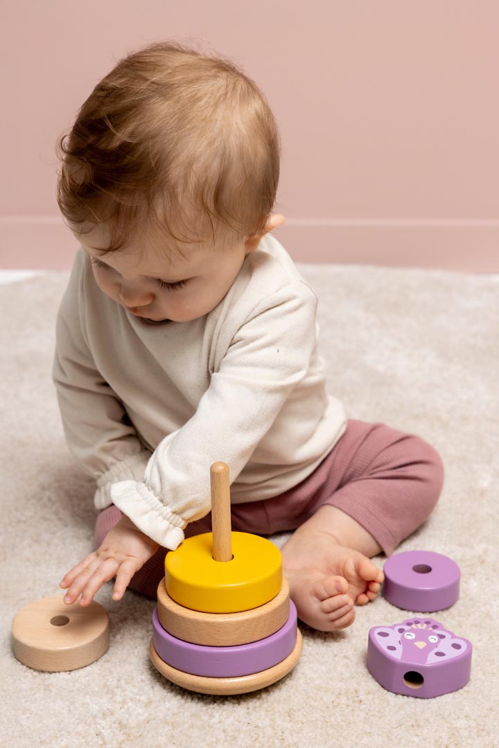 Trixie Wooden stacking toy - Mrs. Peacock