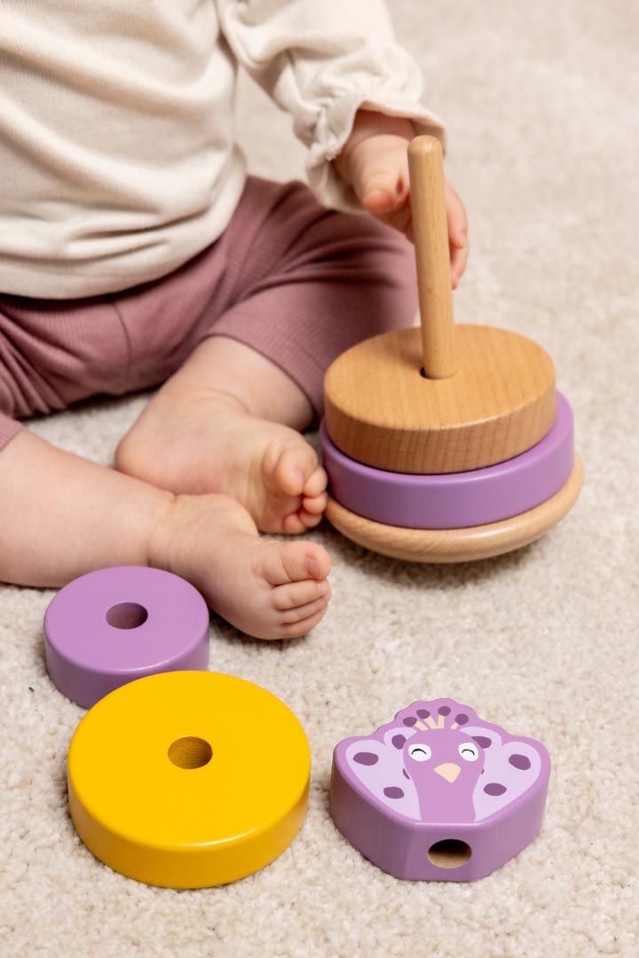 Trixie Wooden stacking toy - Mrs. Peacock