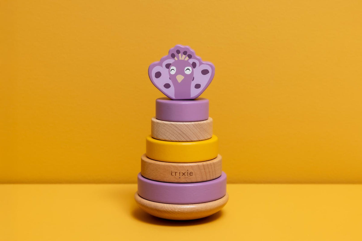 Trixie Wooden stacking toy - Mrs. Peacock