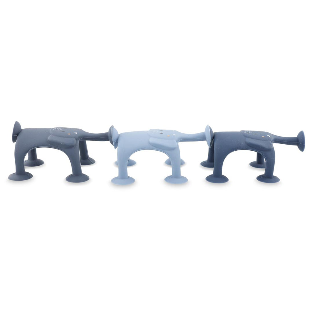 Animal suction game - 3pcs - Mrs. Elephant's family blue