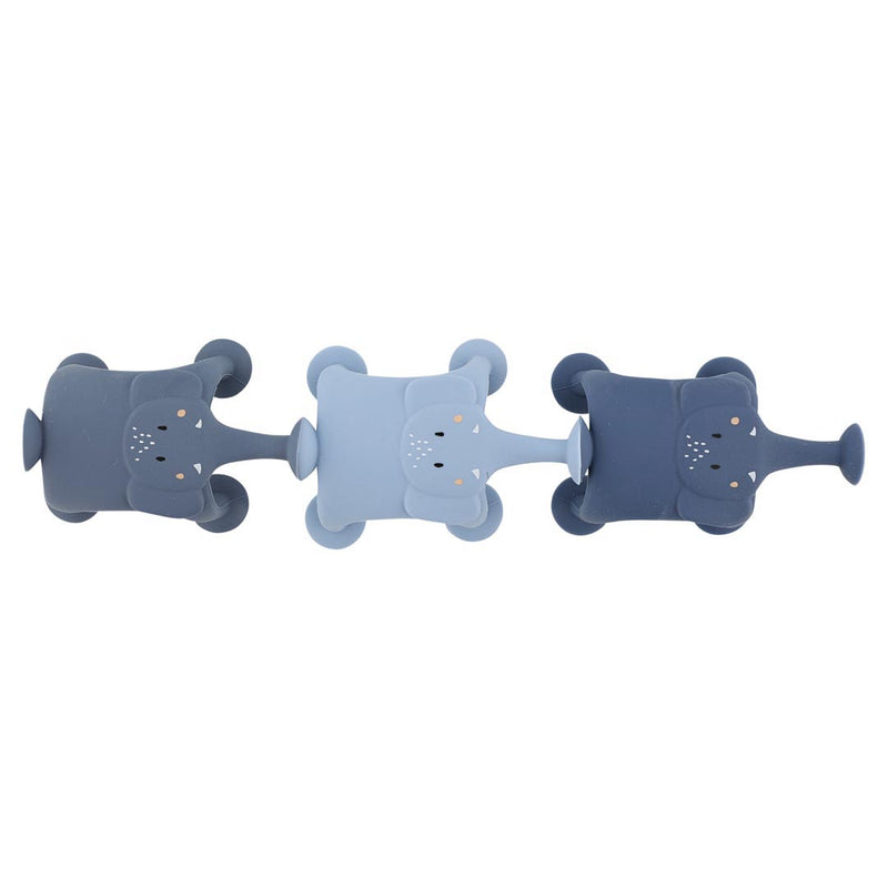 Animal suction game - 3pcs - Mrs. Elephant's family blue