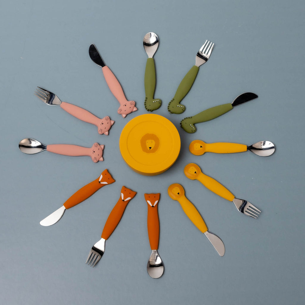 Silicone cutlery set 3-pack - Mr. Dino