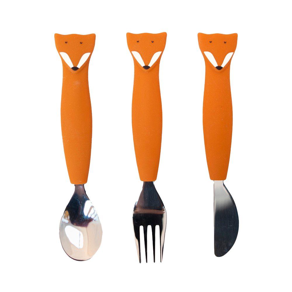 Silicone cutlery set 3-pack - Mr. Fox