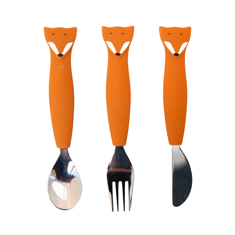 Silicone cutlery set 3-pack - Mr. Fox