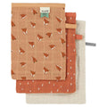Gants de toilette en mousseline 3-pack mix - Fierce Fox