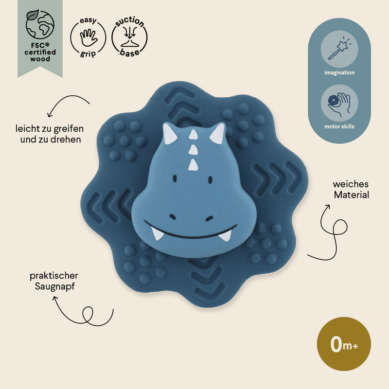 Spinner de silicona con ventosa - Mr. Triceratops