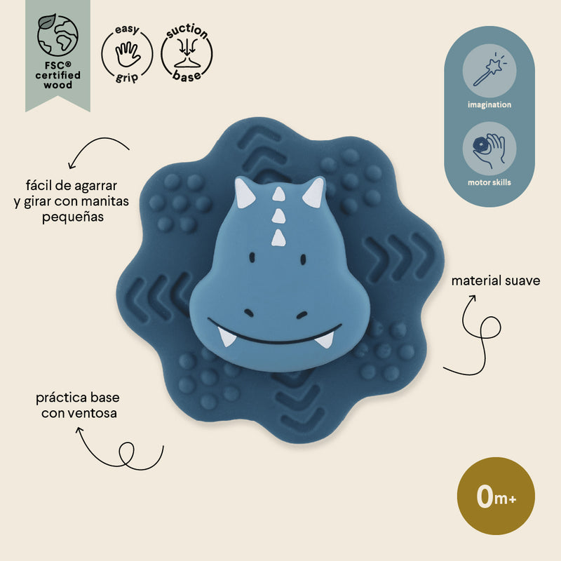 Spinner de silicona con ventosa - Mr. Triceratops