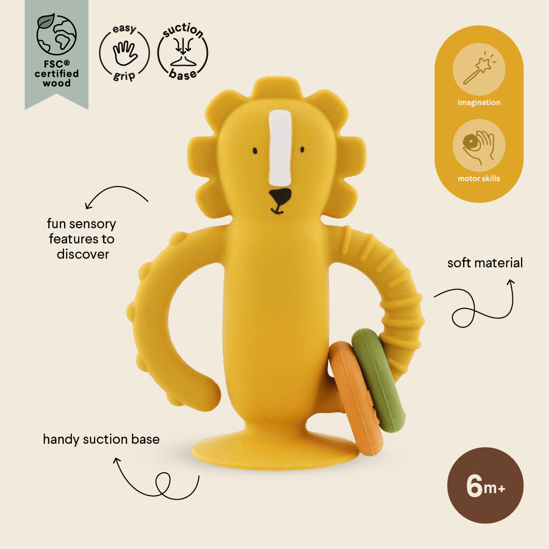 Juguete sensorial de silicona con ventosa - Mr. Lion