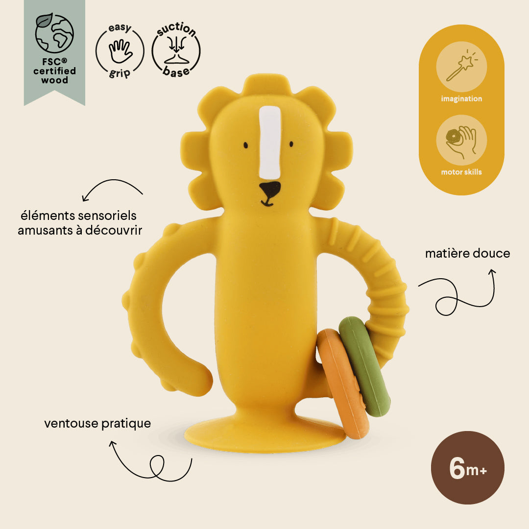 Juguete sensorial de silicona con ventosa - Mr. Lion