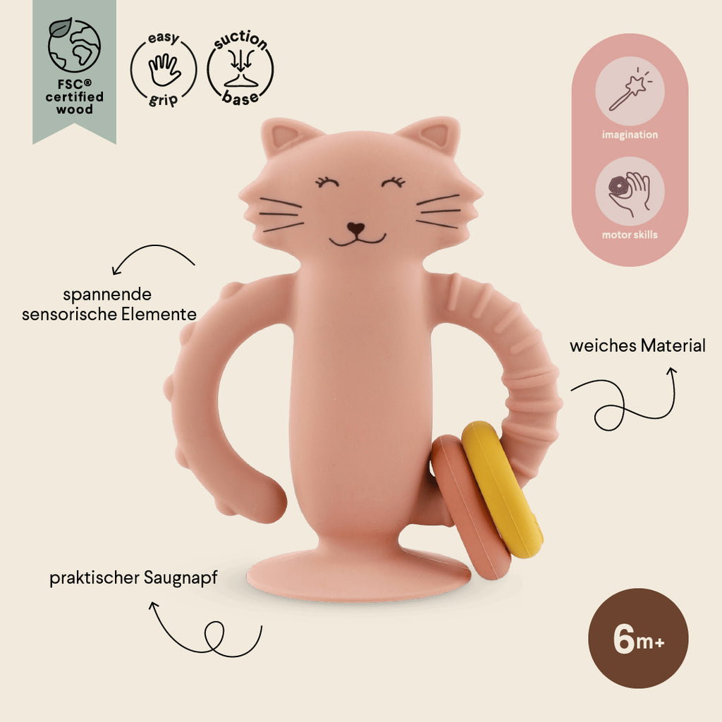 Sensorikspielzeug aus Silikon mit Saugnapf - Mrs. Cat