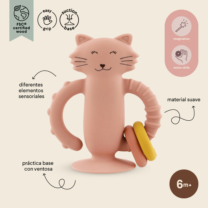 Sensorikspielzeug aus Silikon mit Saugnapf - Mrs. Cat