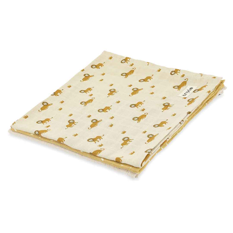 Muslin cloths 3-pack mix | 55x55cm - Lively Lion