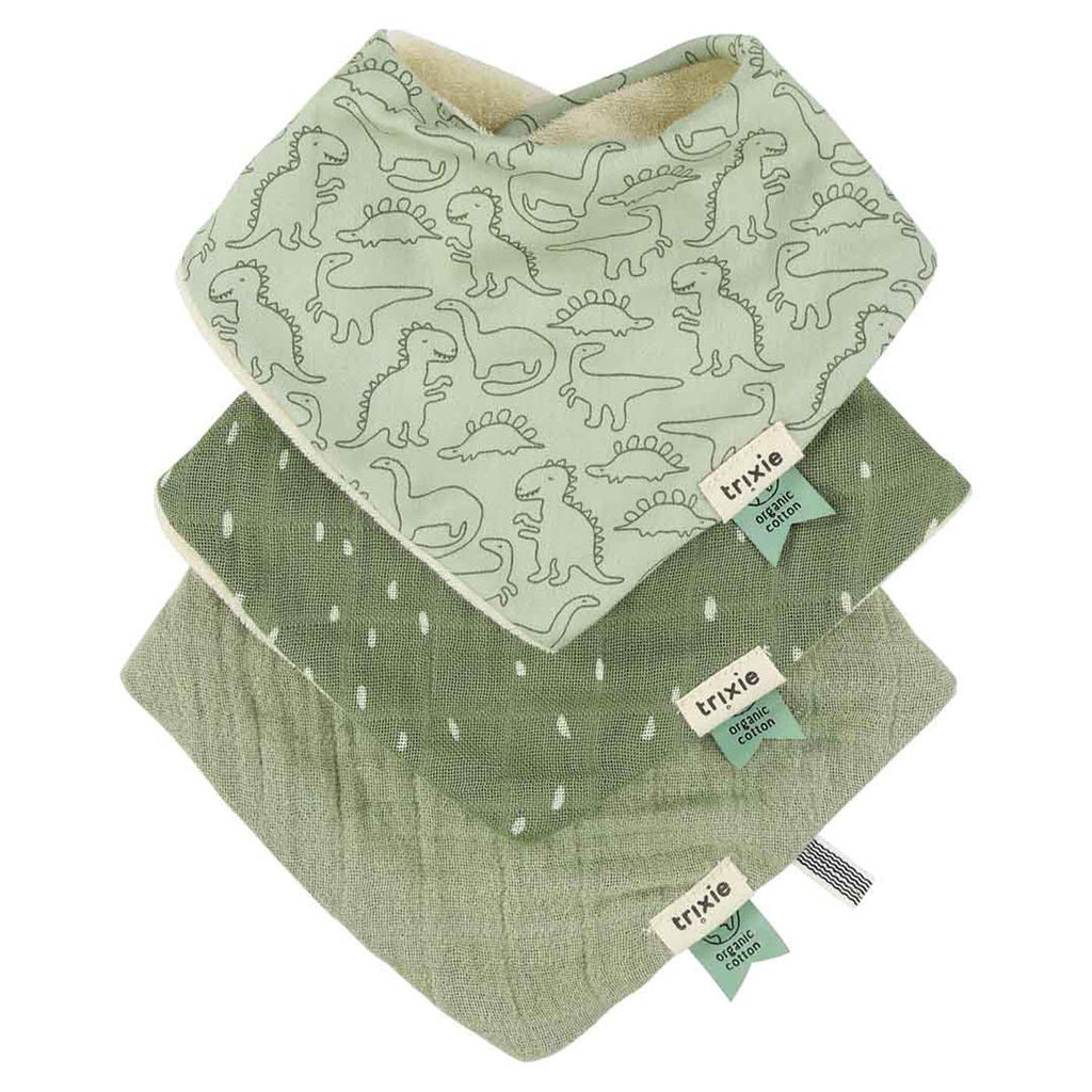 Babero bandana 3-pack mix - Daring Dino