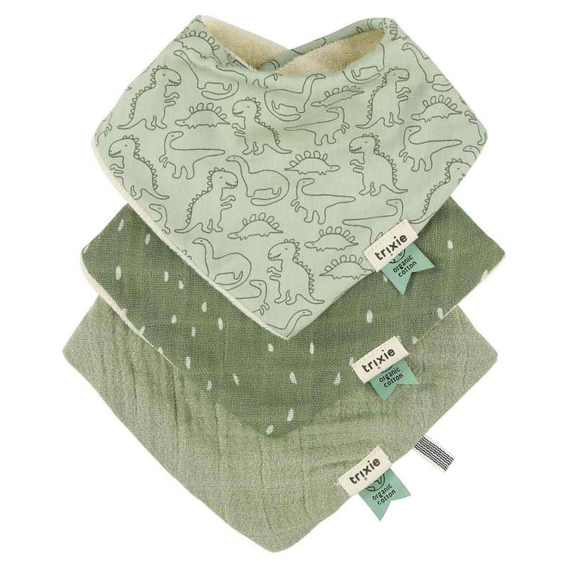 Babero bandana 3-pack mix - Daring Dino