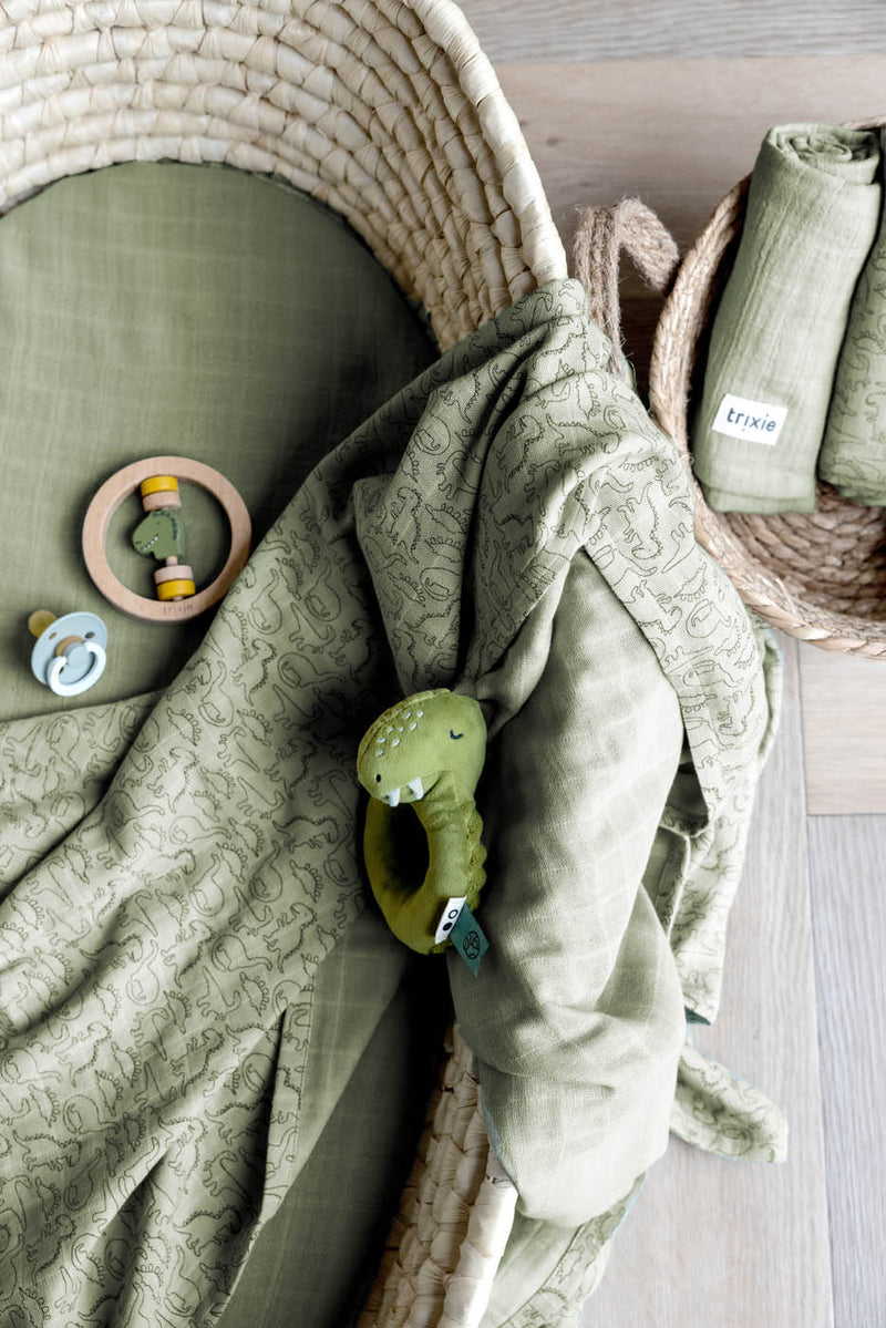 Trixie muslin cloth Mr. Dino rattle 
