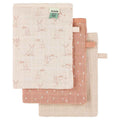 Muslin washcloths 3-pack mix - Rosy Rabbit