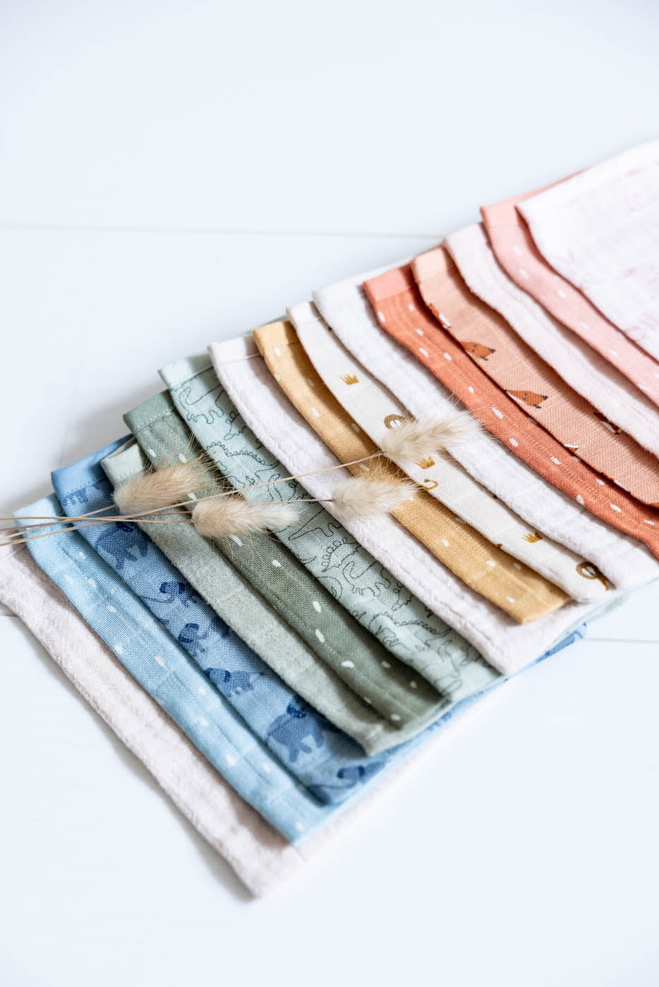 Muslin washcloths 3-pack mix - Rosy Rabbit